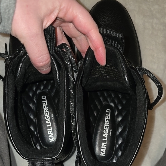 Karl Lagerfeld Black Ankle Boots Size 11 - Picture 8 of 10